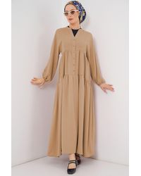 Bigdart - V-Neck Button Closure Relaxed Fit Maxi Dress - Lyst
