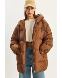 Bianco Lucci - Hooded Oversized Thick Puffer Jacket - Lyst