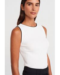 Dilvin - Ribbed Sleeveless Boat Neck Blouse - Lyst