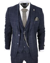 TruClothing - 3 Piece Wool Suit Tweed Check Peaky Blinders 1920 Gatsby Formal Canvas - Lyst