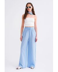 MixRay - High Waist Textured Muslin Fabric Pants - Lyst