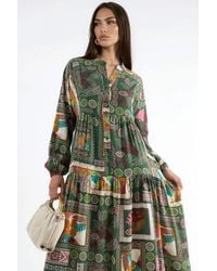 Hiccup - V-Neck Patterned Maxi Dress - Lyst