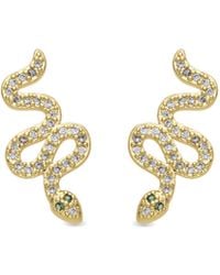 Luxenter - Ohrringe Mit 18 Karat Gelbgold-Finish Und Funkelnden Zirkonia-Steinen – Norra - Lyst