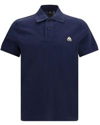 Moose Knuckles - Blauwe Katoenen Poloshirt - Lyst