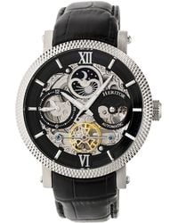 Heritor - Aries Skeleton Leather-Band Watch - Lyst