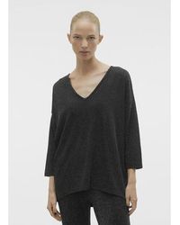 Vero Moda - Kanva V-Hals Top Met 3/4-Mouwen - Lyst