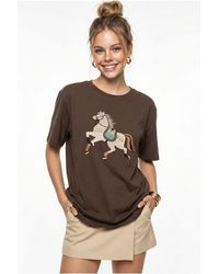 Bianco Lucci - Oversized Embroidered Sequin Crew Neck T-Shirt - Lyst