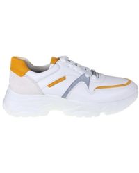 Gabor - Schoenen ,Wit ,Leer Witte Combi Leren Sneaker - Lyst