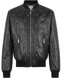 Philipp Plein - Embroidered Nappa Leather Bomber Monogram Monogram - Lyst