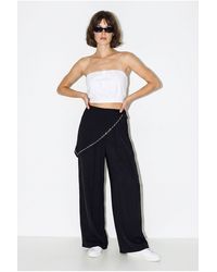 Bianco Lucci - Wide Leg Pull-On Trousers - Lyst