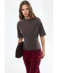 Busem - Rippstrick Crew Neck Kurzarmbluse - Lyst