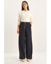 Bianco Lucci - High Waist Wide Leg Palazzo Pants - Lyst