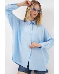 Bigdart - Oversized Long-Sleeve Button-Up Shirt - Lyst