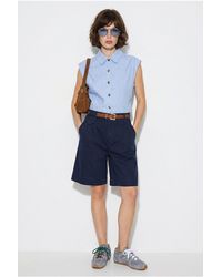 Bianco Lucci - High-Waist Belted Tailored Shorts - Lyst