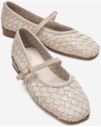 Forever & Always Shoes - Yevora Leder Geflochtener Riemen Ballerina - Lyst