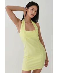 Hiccup - Fitted Mini Dress With Square Collar - Lyst