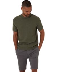 Threadbare - Textured Rib Knit Regular T-Shirt (Donkere Salie) - Lyst