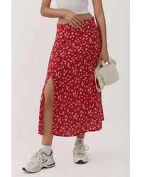 Hiccup - Floral High Waist Midi Skirt - Lyst