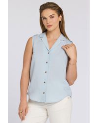 NYDJ - Gabrielle Mouwloze Linnen Blouse - Lyst