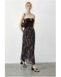 Bianco Lucci - Hoge Taille Paisley Maxi Rok Met Ceintuur - Lyst
