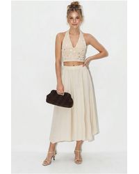 Bianco Lucci - High-Waist A-Line Midi Skirt - Lyst