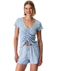 Penti - Coralie Pointel Crunchy Floral Patterned Short-Sleeve Shorts Pyjama Set - Lyst