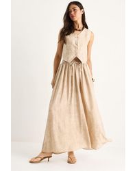 Bianco Lucci - V-Neck Vest And Maxi Skirt Two-Piece Coord Set - Lyst