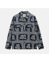 Anerkjendt - 902244 Akoscar Flower Overshirt 3059 Sky Captain - Lyst