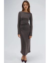 Hiccup - Drape Detailed Boat Neck Maxi Dress - Lyst