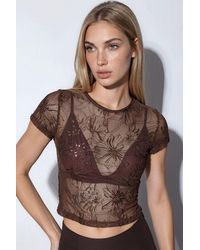 Busem - Floral Sequin Slim-Fit Blouse - Lyst