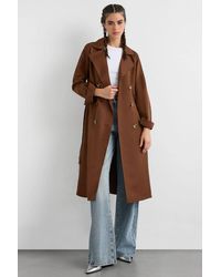 Hiccup - Double-Breasted Belted Long Trench Coat - Lyst