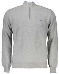 Harmont & Blaine - Elegant Half-Zip Sweater With Contrast Details - Lyst