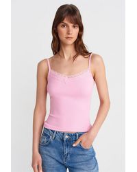 Dilvin - Slim Fit Kant Gebreide Camisole Blouse - Lyst
