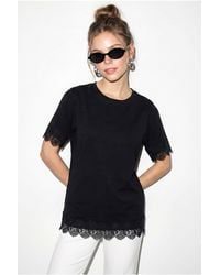 Bianco Lucci - Oversized Crew Neck Cotton T-Shirt - Lyst