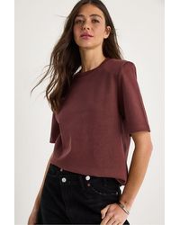 Bianco Lucci - Gewatteerd Crew Neck T-Shirt - Lyst