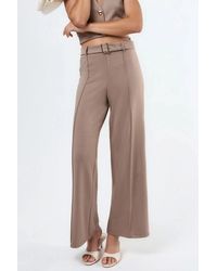 Busem - High Waist Belted Straight Leg Pants - Lyst