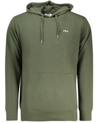 Fila - Verde Katoenen Hoodie - Lyst