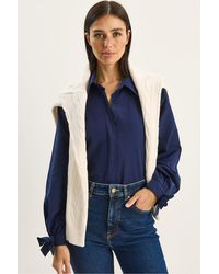 Bianco Lucci - Button-Up Relaxed Fit Cotton- Shirt - Lyst