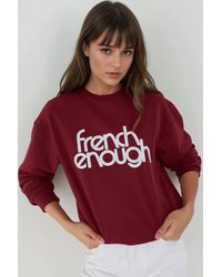 Hiccup - Printed Crew Neck Long Sleeve Raised Sweatshirt - Lyst