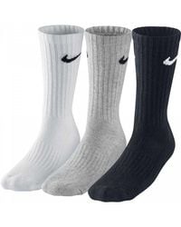Nike - Waardevolle Uniseks Adult Crew Sokken (Set Van 3) /Zwart/Zilver) - Lyst