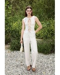 Grimelange - Striped Wide Leg Elastic Waist Pants - Lyst