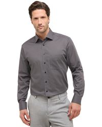 Eterna - Overhemd Grijze Print Modern Fit - Lyst