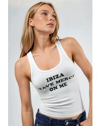 Busem - Ribbed Printed Sleeveless U Collar Tank Top - Lyst