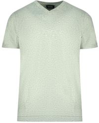 DIESEL - Grijze V-Hals T-Shirt - Lyst