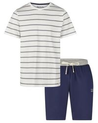 Phil & Co. Berlin - Shortama Korte Pyjama Set Gestreept - Lyst
