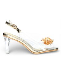 Laura Vita - Mira 01 Clear Golden Slip-On Cinderella Heel Sandals - Lyst