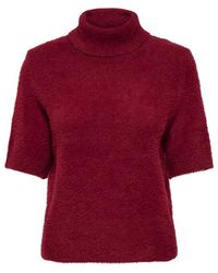 ONLY - Onlpiumo Ss Highneck Knt Cabernet - Lyst