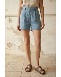My Fashion - High Waist Wide Leg Tailored Shorts - Lyst