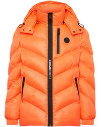 Philipp Plein - Fitness ,Oranje ,Nylon Nylon Puffer Jacket Tiger - Lyst