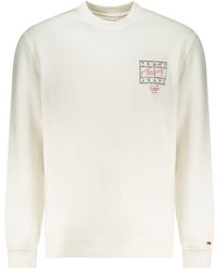 Tommy Hilfiger - Hoodies & Sweatvesten ,Wit ,Katoen Sweatshirt Met Lange Mouwen - Lyst